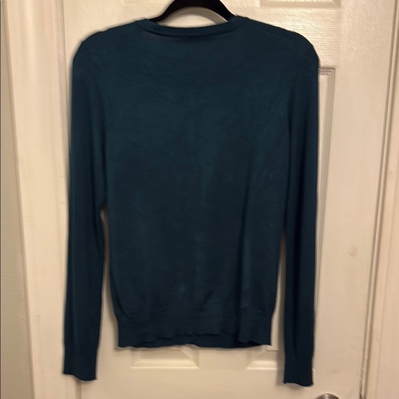 Time and Tru Blue Cardigan Sweater Classic Style Knit #368 - Picture 3 of 5